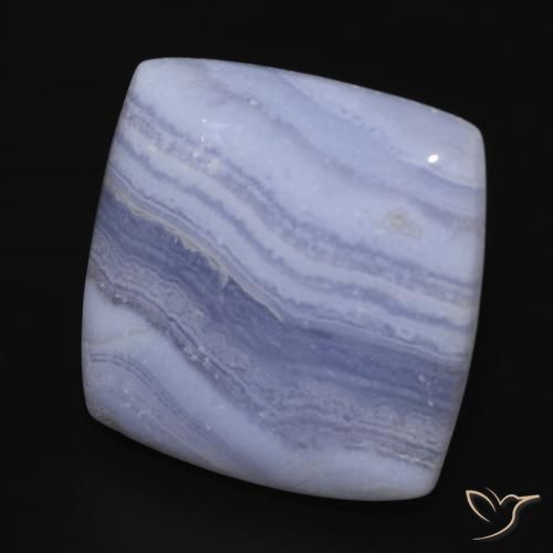 24.49 ct Blue Chalcedony Stone, Natural Chalcedony in Cushion Cabochon Shape for Sale