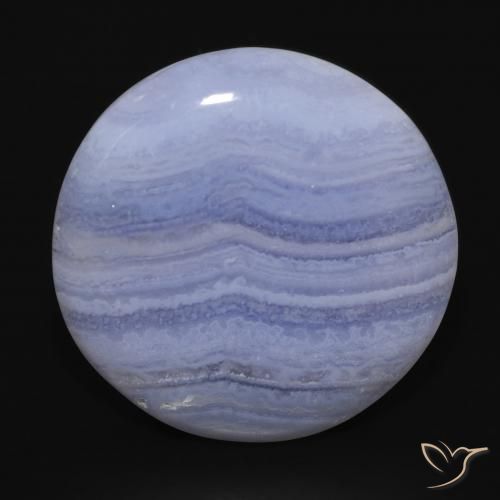 Calcédoine ronde de 24,74 ct, 24,3 mm du Brésil, Photo A