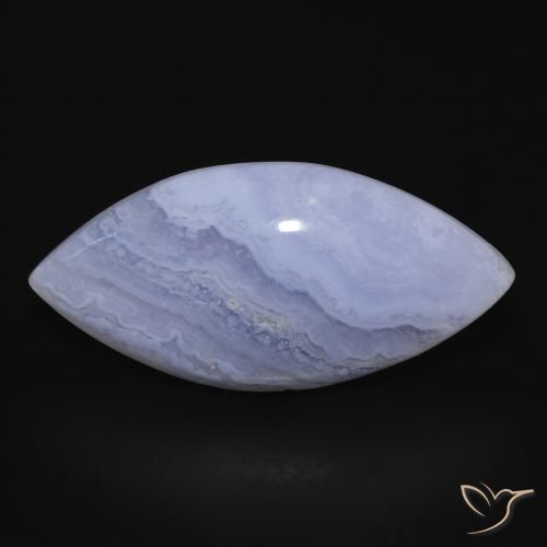 Calcédoine Marquise 20,64 ct, 32,4 x 15,7 mm du Brésil, Photo A