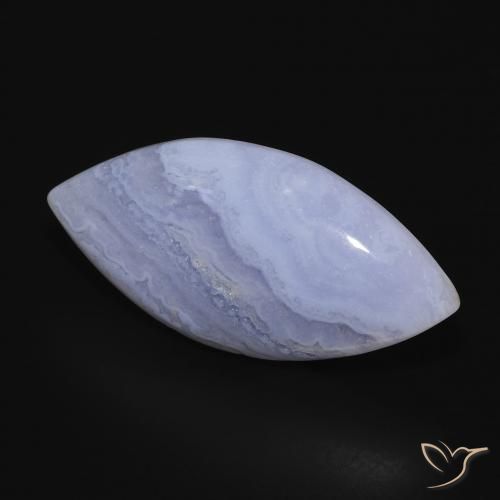 20.64 ct Blue Chalcedony Stone, Natural Chalcedony in Marquise Cabochon Shape for Sale