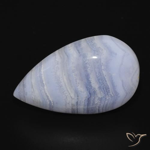 16.09ct Natural Light Blue Chalcedony, Pear Shape, Opaque