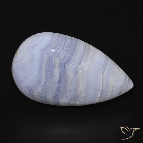 16.09 ct Blue Chalcedony Stone, Natural Chalcedony in Pear Cabochon Shape for Sale