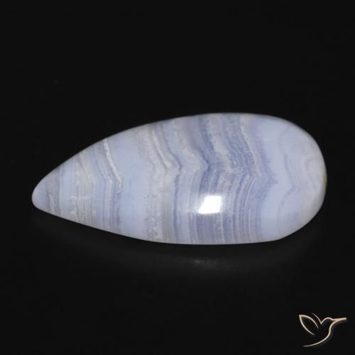 Chalcedony Gemstone in 26.1 x 15.7 mm Size for Sale, Chalcedony Stone in Light Blue Color