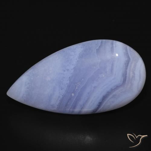 26.46 ct Blue Chalcedony Stone, Natural Chalcedony in Pear Cabochon Shape for Sale