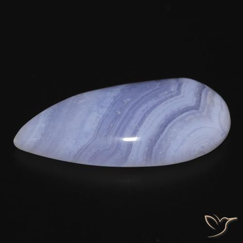 Chalcedony Gemstone in 33.4 x 17.6 mm Size for Sale, Chalcedony Stone in Light Blue Color