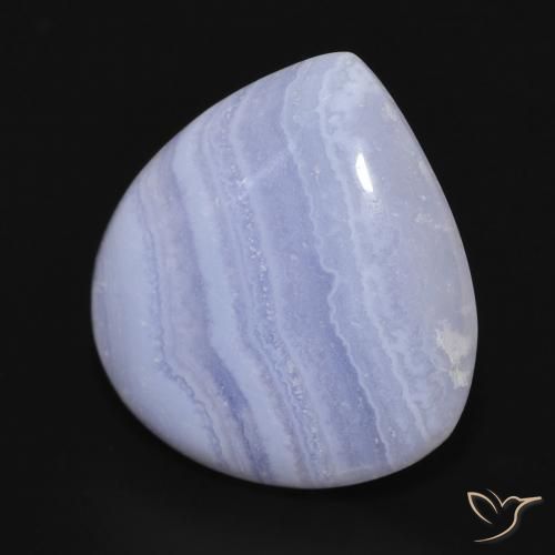 17.84 ct Blue Chalcedony Stone, Natural Chalcedony in Pear Cabochon Shape for Sale