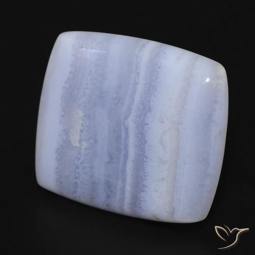 16.98 ct Blue Chalcedony Stone, Natural Chalcedony in Cushion Cabochon Shape for Sale