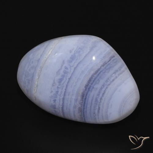 13.45 ct Blue Chalcedony Stone, Natural Chalcedony in Pear Cabochon Shape for Sale