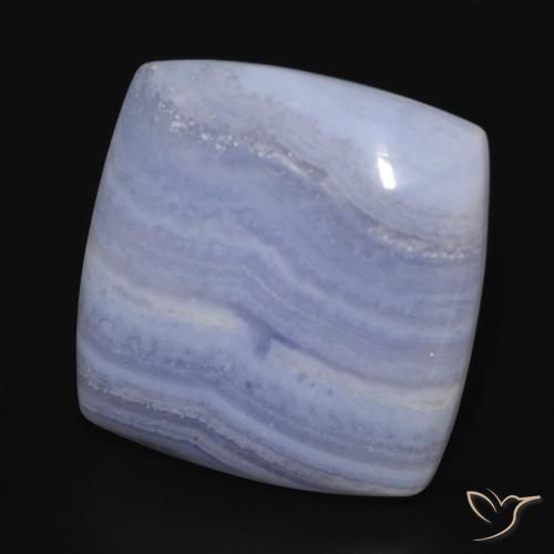 21.68 ct Blue Chalcedony Stone, Natural Chalcedony in Cushion Cabochon Shape for Sale