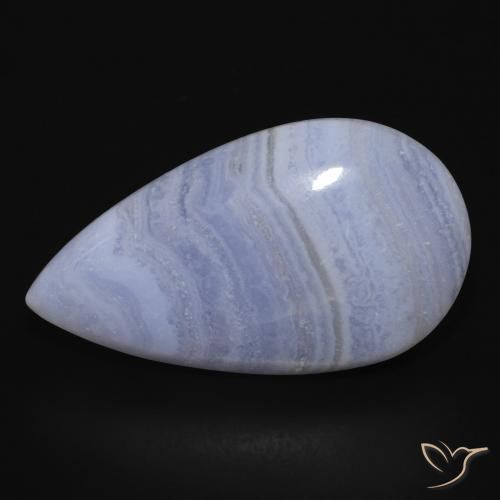 17.74ct Natural Violet Blue Chalcedony, Pear Shape, Opaque