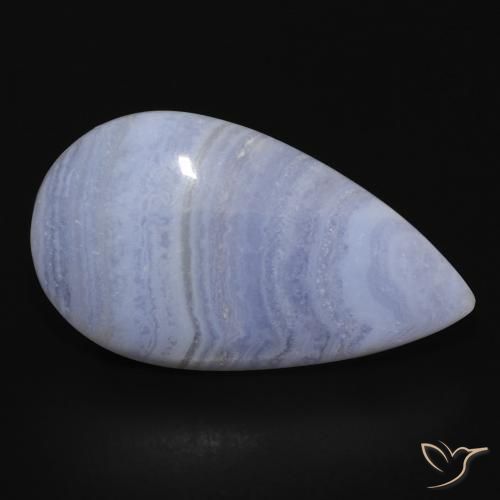 17.74 ct Blue Chalcedony Stone, Natural Chalcedony in Pear Cabochon Shape for Sale