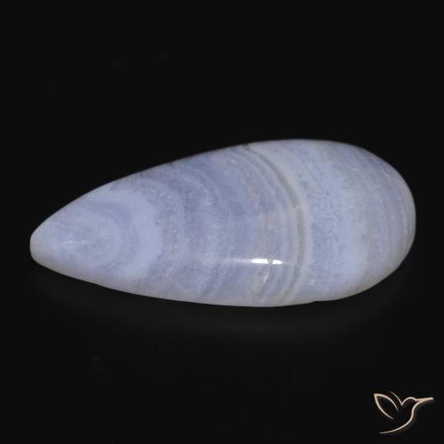 Chalcedony Gemstone in 28.4 x 16.1 mm Size for Sale, Chalcedony Stone in Violet Blue Color