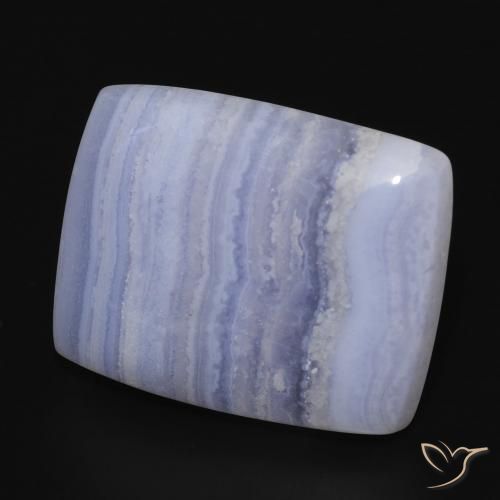 20.03 ct Blue Chalcedony Stone, Natural Chalcedony in Cushion Cabochon Shape for Sale