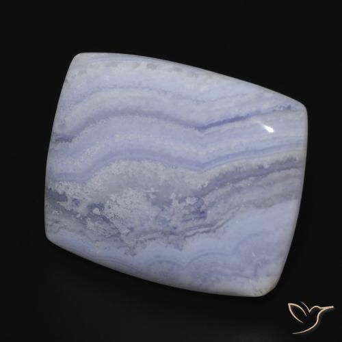 25.10 ct Blue Chalcedony Stone, Natural Chalcedony in Cushion Cabochon Shape for Sale
