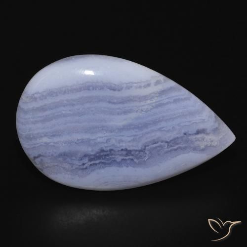 17.03 ct Blue Chalcedony Stone, Natural Chalcedony in Pear Cabochon Shape for Sale