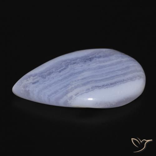 Chalcedony Gemstone in 28 x 17.5 mm Size for Sale, Chalcedony Stone in Violet Blue Color