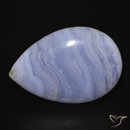 22.97ct Natural Violet Blue Chalcedony, Pear Shape, Opaque