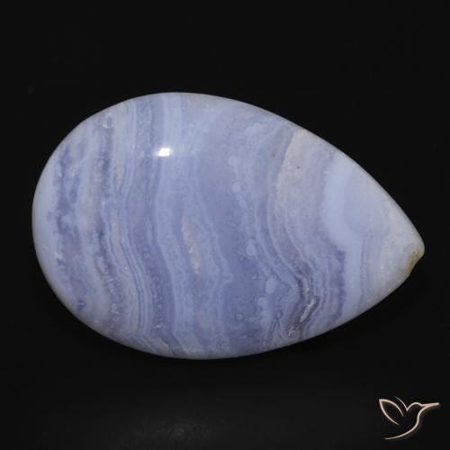 22.97 ct Blue Chalcedony Stone, Natural Chalcedony in Pear Cabochon Shape for Sale