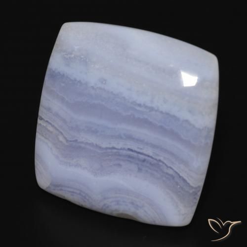 30.02 ct Blue Chalcedony Stone, Natural Chalcedony in Cushion Cabochon Shape for Sale