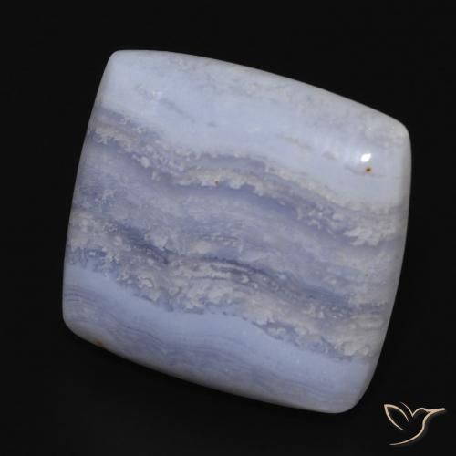 19.08 ct Blue Chalcedony Stone, Natural Chalcedony in Cushion Cabochon Shape for Sale