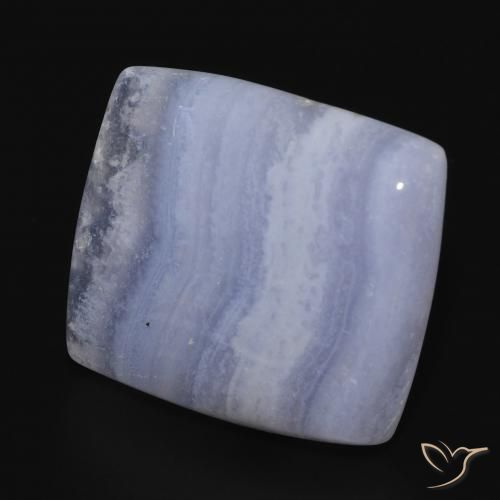 18.27 ct Blue Chalcedony Stone, Natural Chalcedony in Cushion Cabochon Shape for Sale
