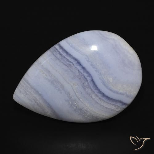 17.82ct Natural Light Sky Blue Chalcedony, Pear Shape, Opaque