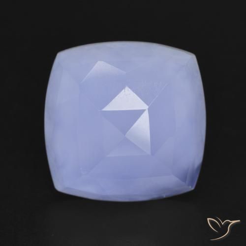 6.81ct Natural Purplish Blue Chalcedony, Cushion, Translucent