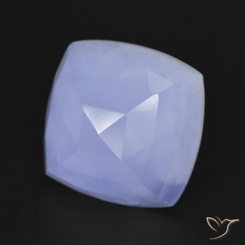 6.81 ct Blue Chalcedony Stone, Natural Chalcedony in Cushion Mixed Cut Shape for Sale