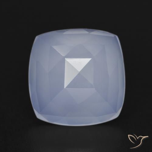 6.36ct Natural Light Purplish Blue Chalcedony, Cushion, Translucent