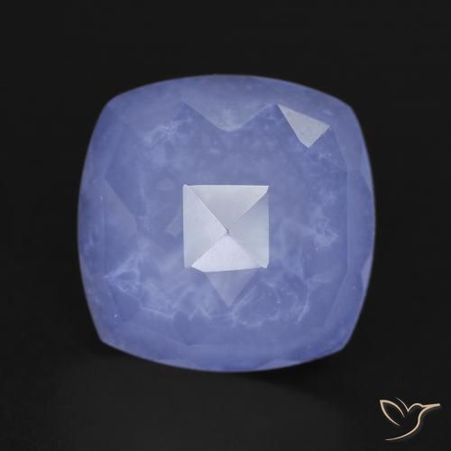 6.17ct Natural Purplish Blue Chalcedony, Cushion, Translucent