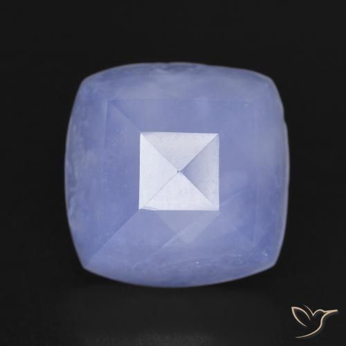 6.33ct Natural Purplish Blue Chalcedony, Cushion, Translucent