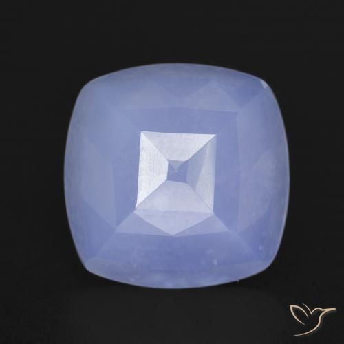6.63ct Natural Purplish Blue Chalcedony, Cushion, Translucent