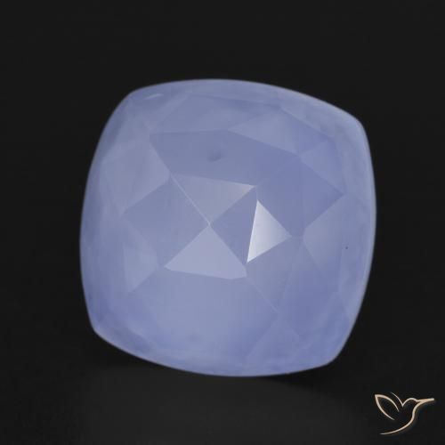 7.19 ct Blue Chalcedony Stone, Natural Chalcedony in Cushion Mixed Cut Shape for Sale