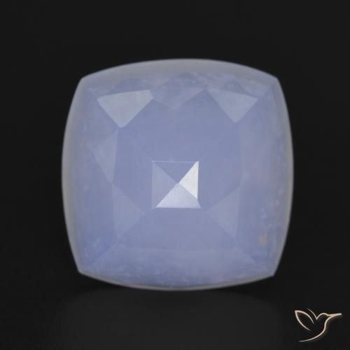 7.86ct Natural Purplish Blue Chalcedony, Cushion, Translucent, Photo A
