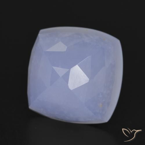 7.86 ct Blue Chalcedony Stone, Natural Chalcedony in Cushion Mixed Cut Shape for Sale