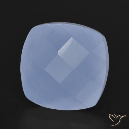 7.48 ct Blue Chalcedony Stone, Natural Chalcedony in Cushion Checkerboard (double sided) Shape for Sale
