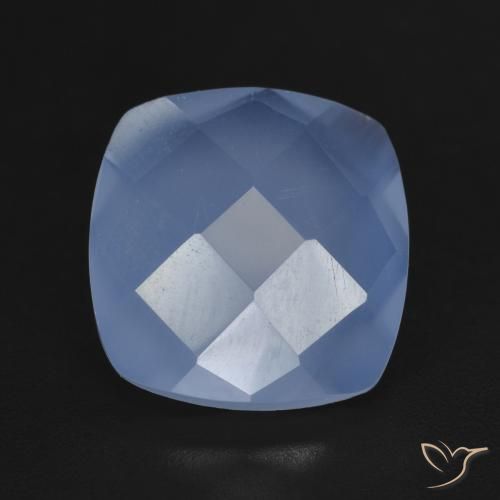 5.21ct Natural Purplish Blue Chalcedony, Cushion, Translucent