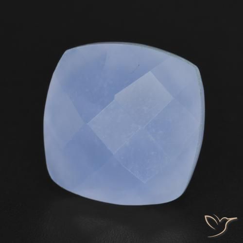 6.76ct Natural Purplish Blue Chalcedony, Cushion, Translucent