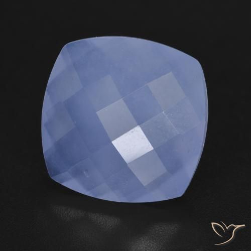 5.72 ct Blue Chalcedony Stone, Natural Chalcedony in Cushion Checkerboard (double sided) Shape for Sale