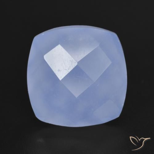 6.55ct Natural Purplish Blue Chalcedony, Cushion, Translucent