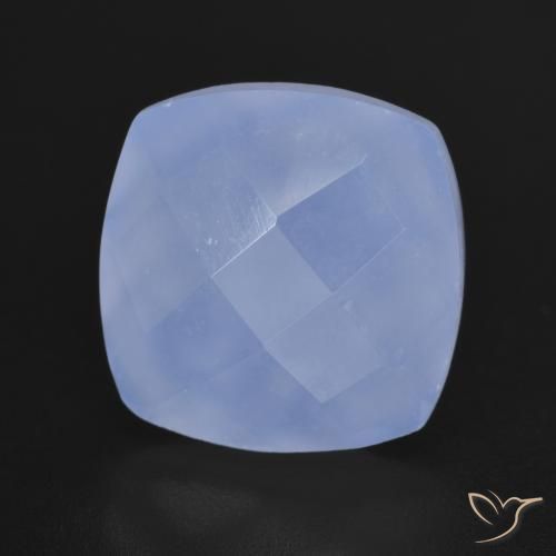 6.55 ct Blue Chalcedony Stone, Natural Chalcedony in Cushion Checkerboard (double sided) Shape for Sale