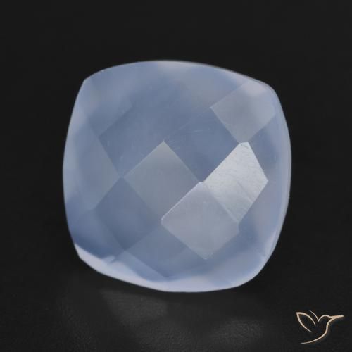 5.83 ct Blue Chalcedony Stone, Natural Chalcedony in Cushion Checkerboard (double sided) Shape for Sale