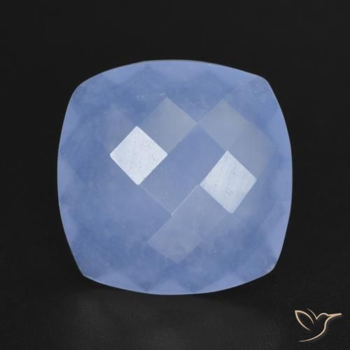 4.91ct Natural Purplish Blue Chalcedony, Cushion, Translucent