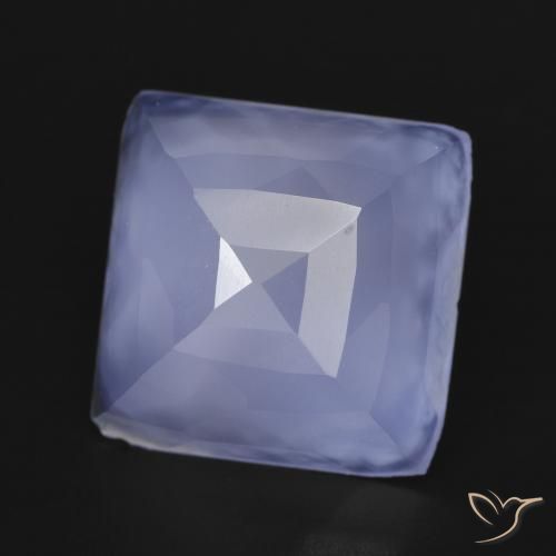 6.74 ct Violet Chalcedony Stone, Natural Chalcedony in Square Mixed-Cut Shape for Sale