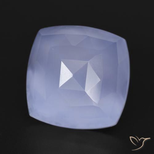 6.96 ct Violet Chalcedony Stone, Natural Chalcedony in Cushion Mixed Cut Shape for Sale