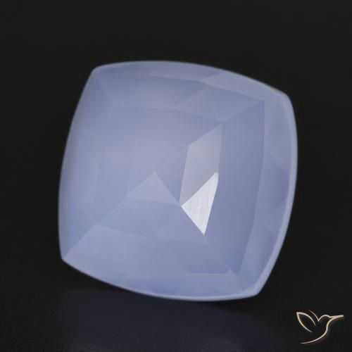 6.76 ct Blue Chalcedony Stone, Natural Chalcedony in Cushion Mixed Cut Shape for Sale