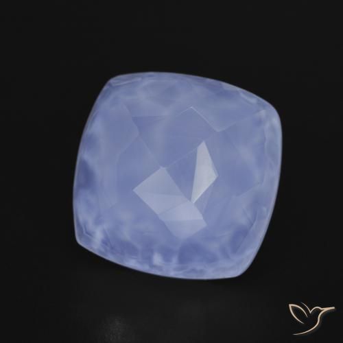 7.17 ct Blue Chalcedony Stone, Natural Chalcedony in Cushion Mixed Cut Shape for Sale