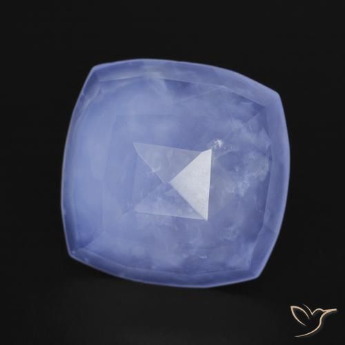 5.77 ct Blue Chalcedony Stone, Natural Chalcedony in Cushion Mixed Cut Shape for Sale