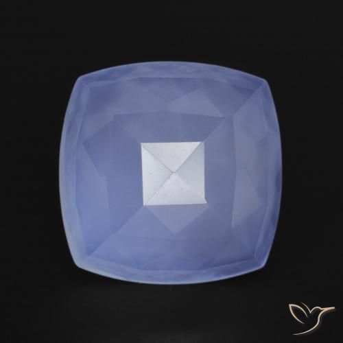 6.45ct Natural Light Blue Chalcedony, Cushion, Translucent