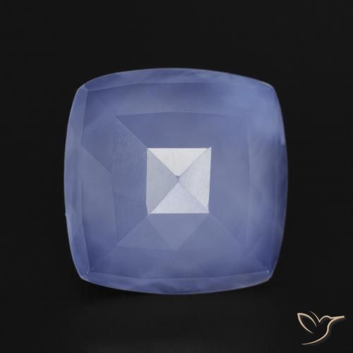 5.59ct Natural Purplish Blue Chalcedony, Cushion, Translucent